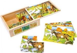 Puzzle cubos animales